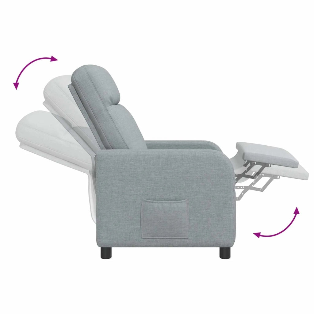 Poltrona Massaggiante Grigio Chiaro Tessuto 42034939