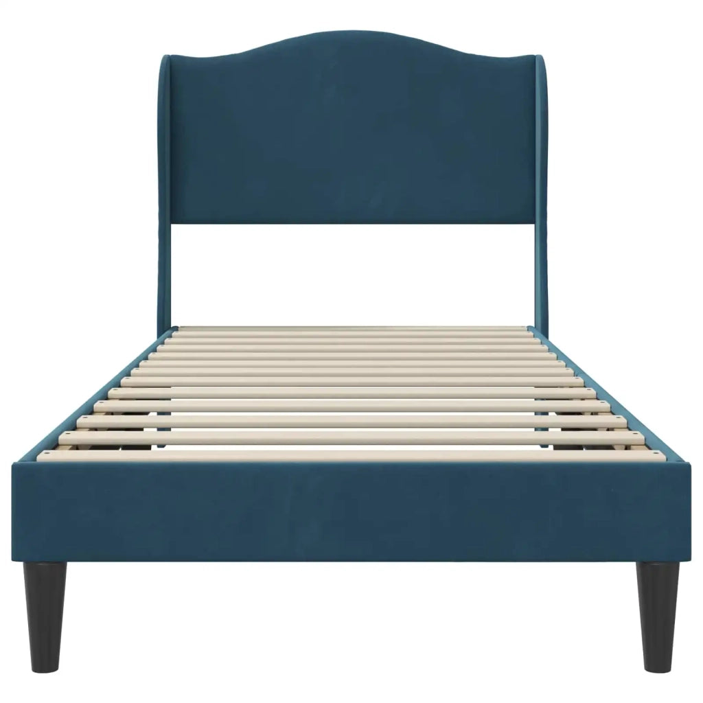 Struttura del letto con testiera Blu 90 x 200 cm Velluto 42027898