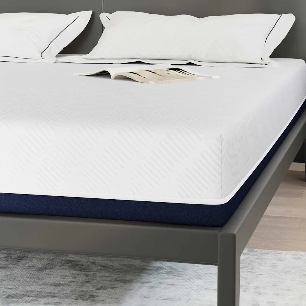 Materasso Bianco e Blu 200 x 200 cm Tessuto Jacquard 4106345
