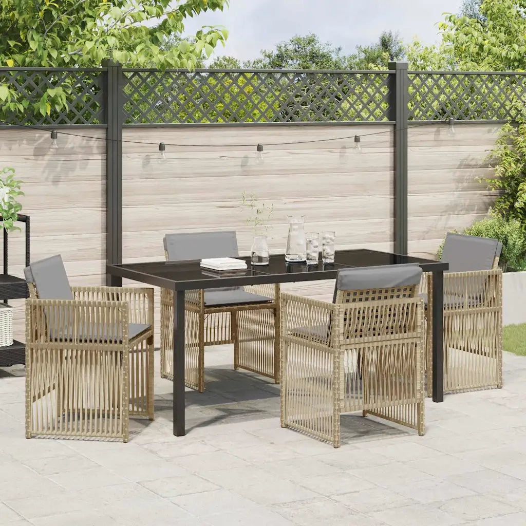 Set da Pranzo per Giardino 5 pcs Beige