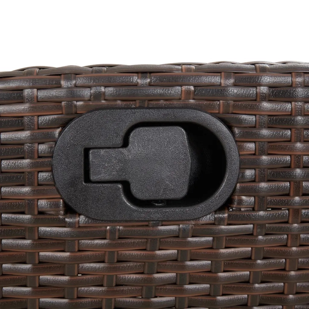 Set da Pranzo da Giardino 3pz con Cuscini in Polyrattan Marrone 3213413