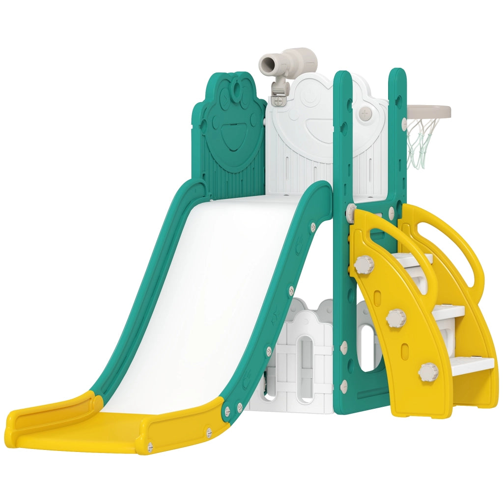 Set Scivolo 5 in 1 con Canestro Basket ¨C Xylo ¨C Giallo e Verde