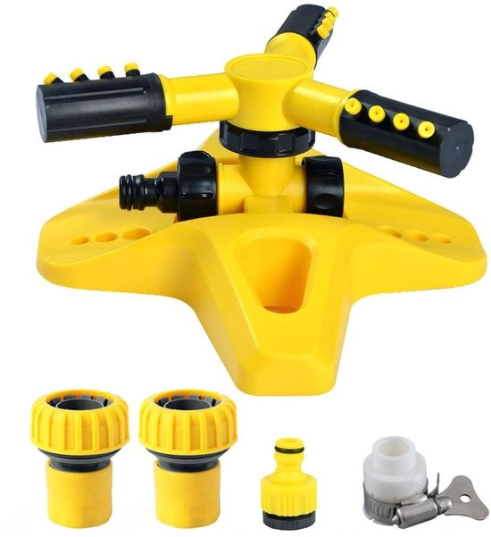 Sproeieraerator a 360 gradi - Irrigatore rotativo - Completo con connessioni - Durevole - Completo con accessori di connessione