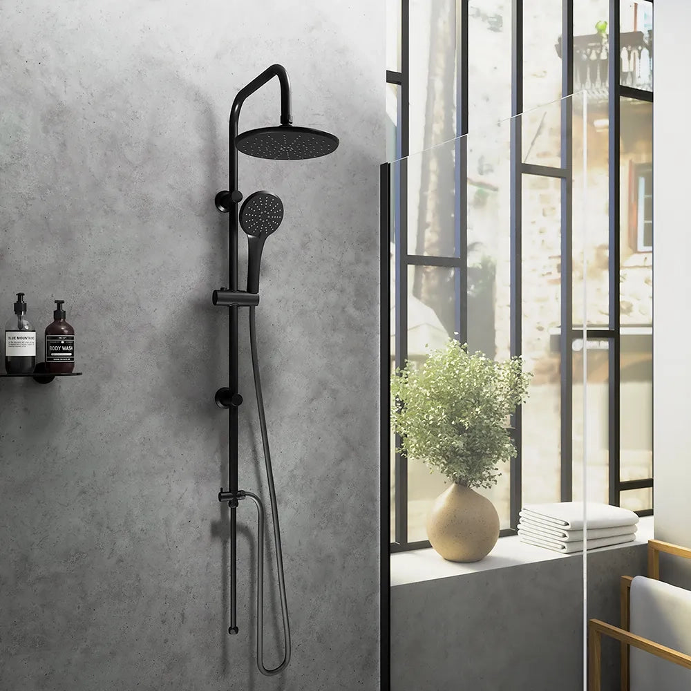 Colonna doccia in acciaio inox nero opaco soffione 23 cm | Ticino