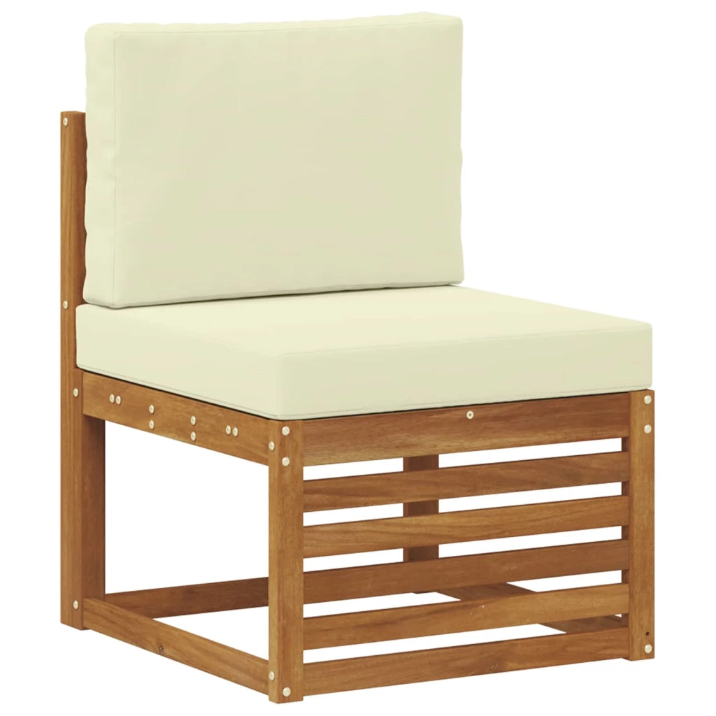 Set divani 8 pcs Naturale e Crema Legno di Acacia Massello 3375000