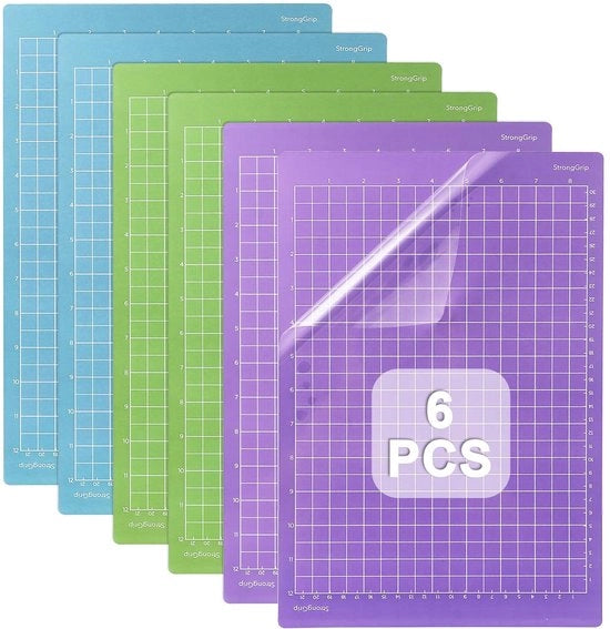 Accessori per Cricut - Pads di Adesione Rimpiazzabili Antiscivolo - 6 Pezzi - 30,5 x 21,6 cm - Materiale PVC Resistente - Mattoncini per Snidere