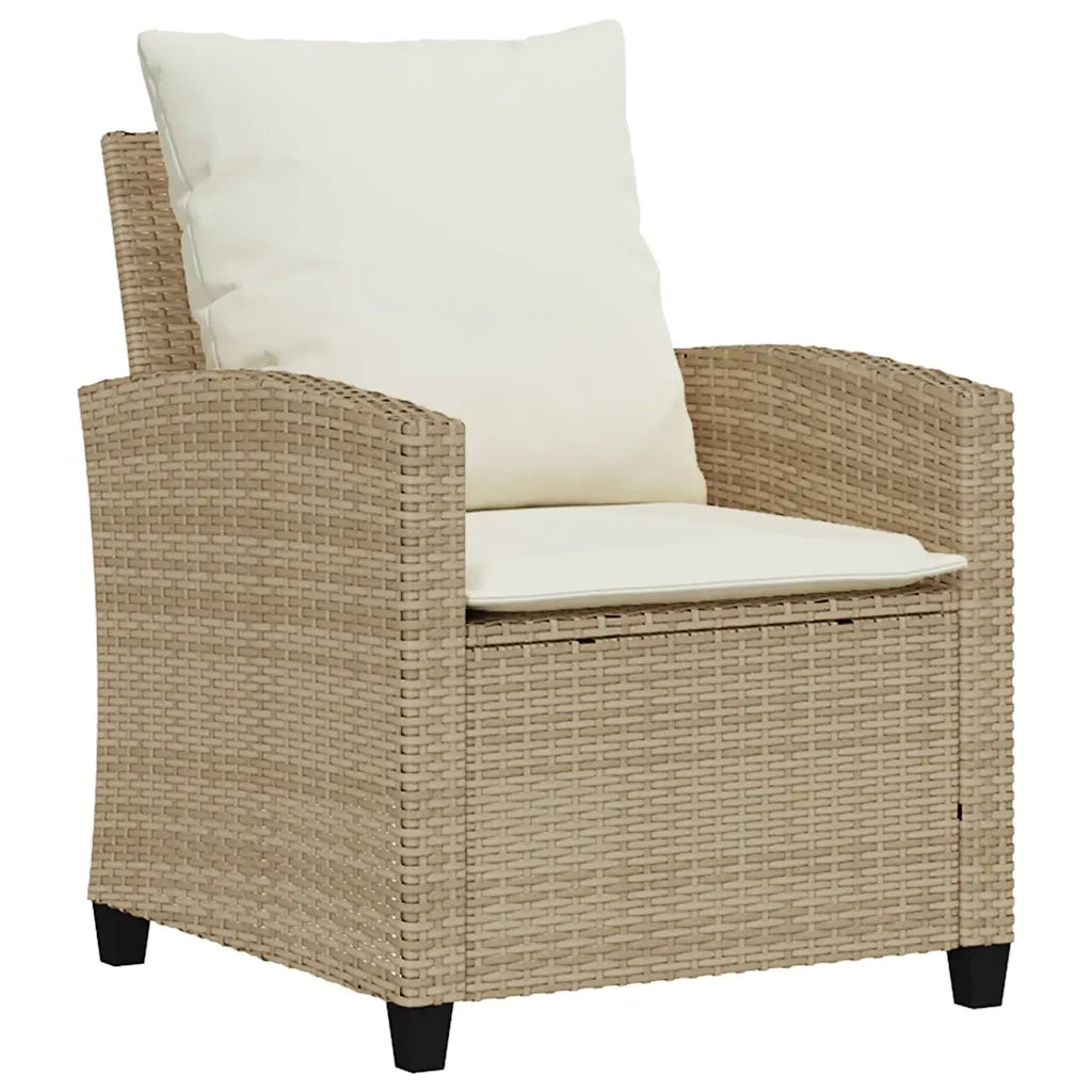 Set Divano da Giardino 4 pz con Cuscini Beige in Polyrattan 4103867