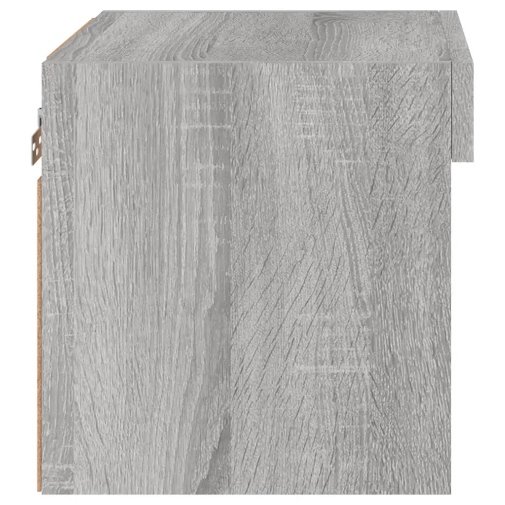 Comodino con Luci LED a Parete Grigio Sonoma 837123