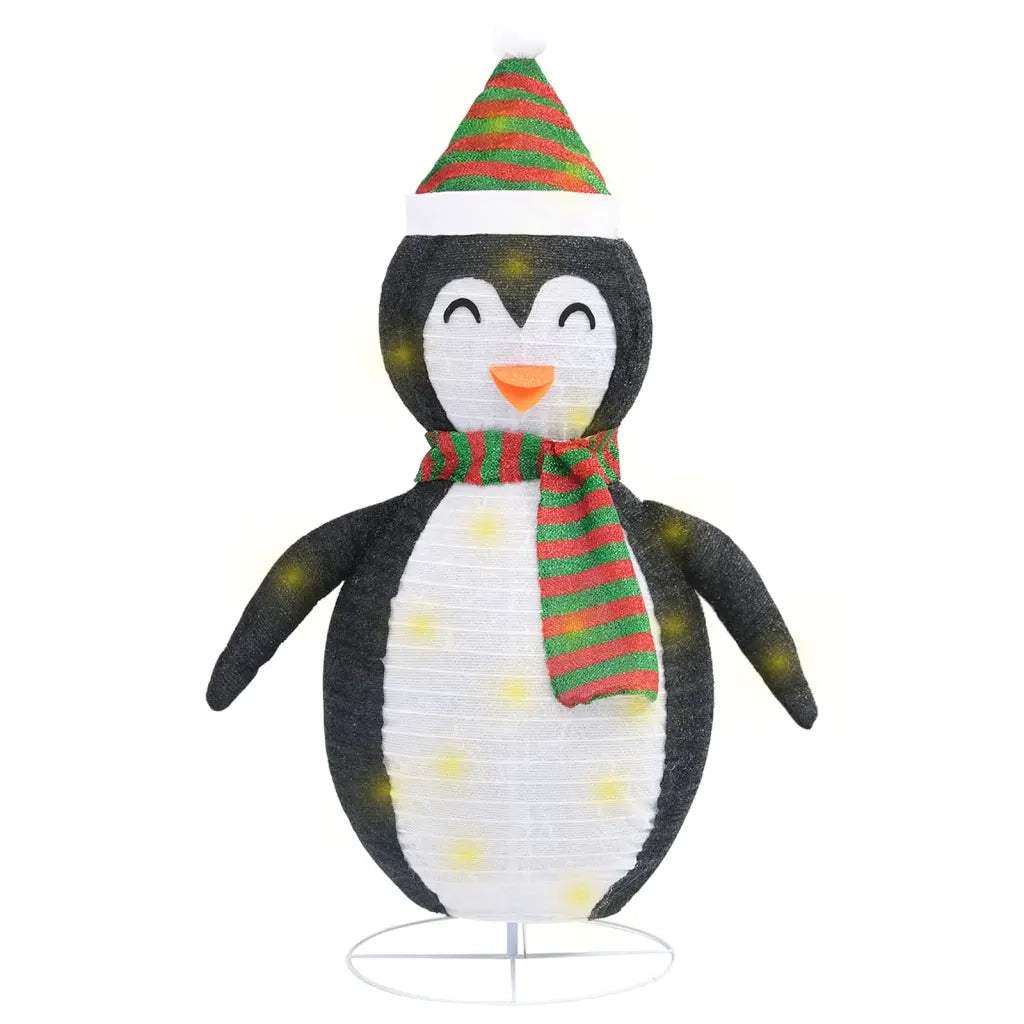 Figura Decorativa Natalizia Pinguino LED Tessuto Pregiato 90 cm CFW1719835