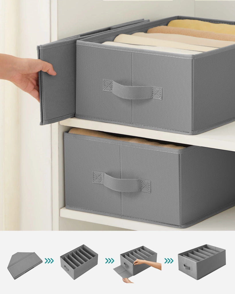 VALORA Organizer per armadio e cassetti, grigio x2 RUS009G02