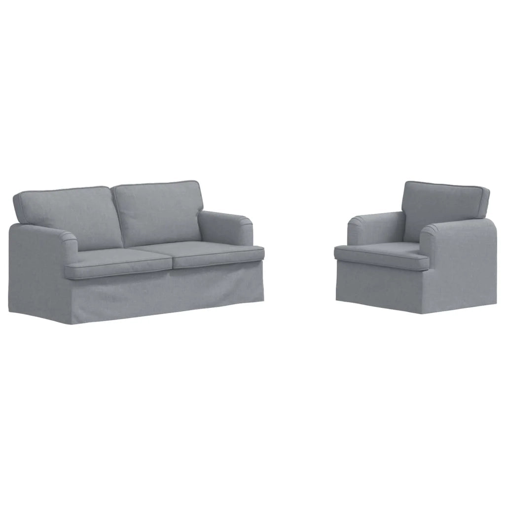 Set di divani 2 pcs Grigio chiaro 162 x 80 x 85 cm Tessuto 3407560