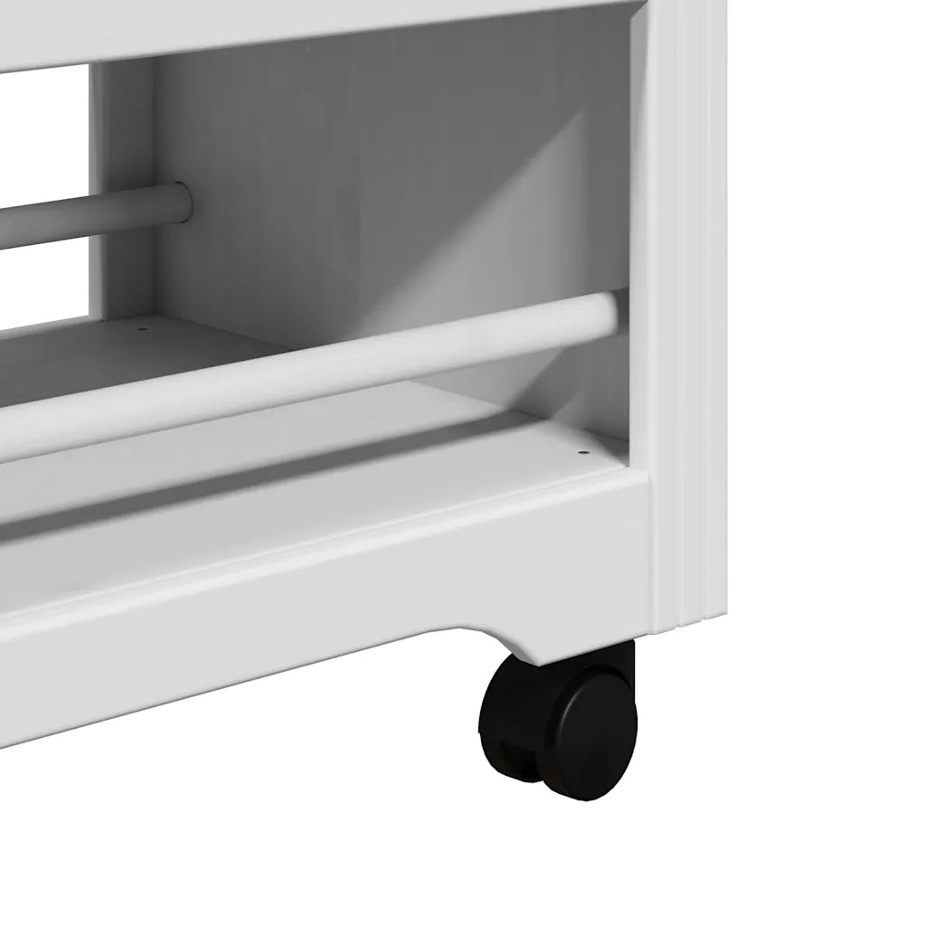 Carrello da Cucina BODO Bianco e Marrone 67,5x45x80 cm 4016879