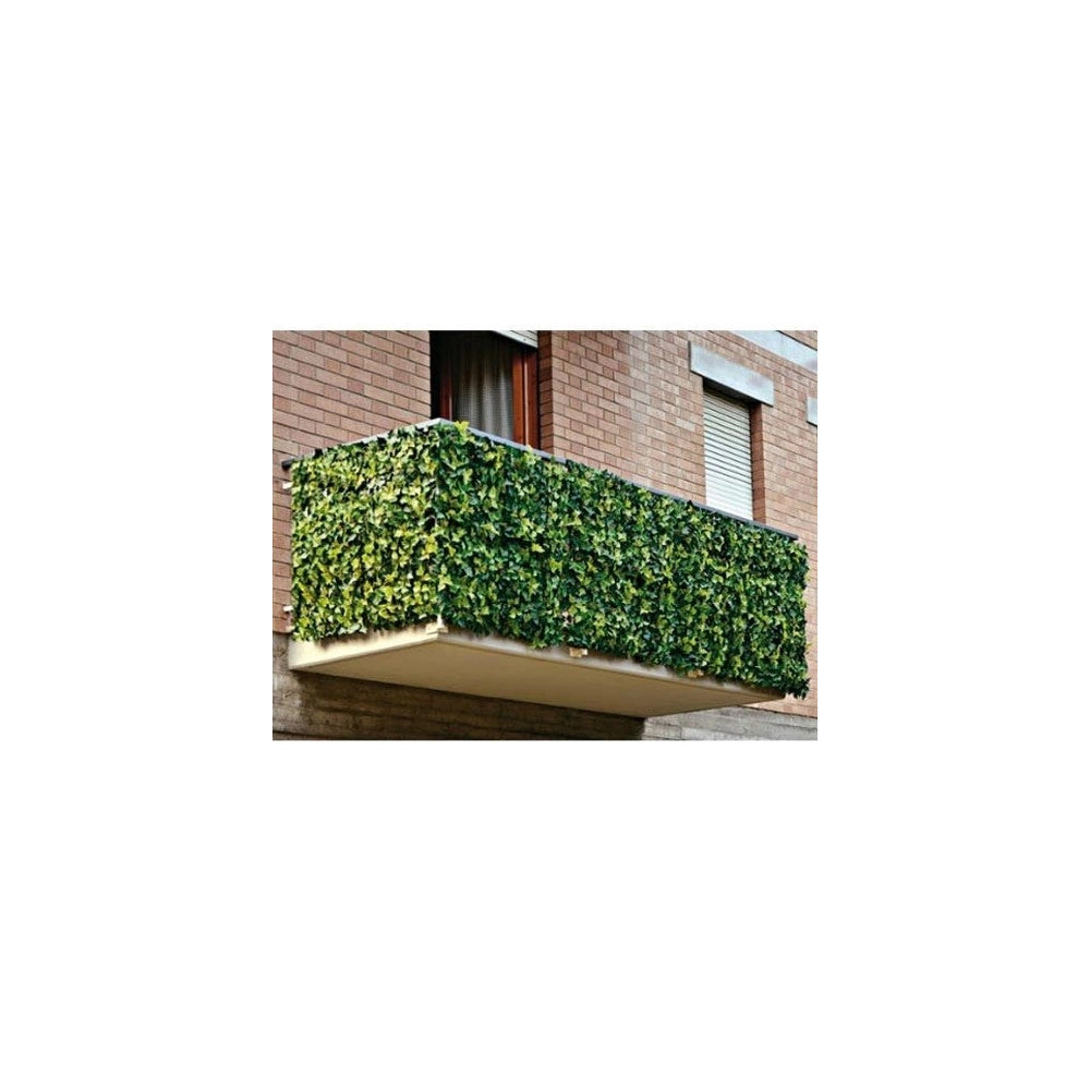 Trade Shop - Siepe Artificiale Sintetica 1x3 Metri Rotolo Rete Foglie Edera Verde Per Balcone -