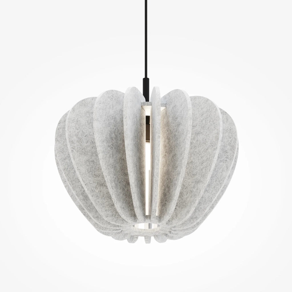 Sospensione Contemporanea Cambio Alluminio Nero Feltro Grigio Chiaro 1 Luce E27