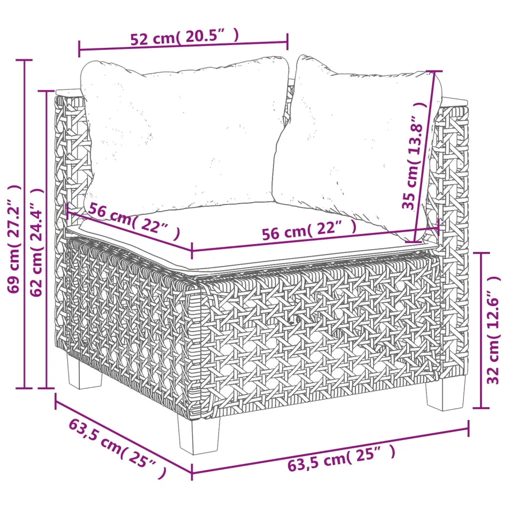 Set Divani da Giardino 7 pz con Cuscini Grigio in Polyrattan 3261939