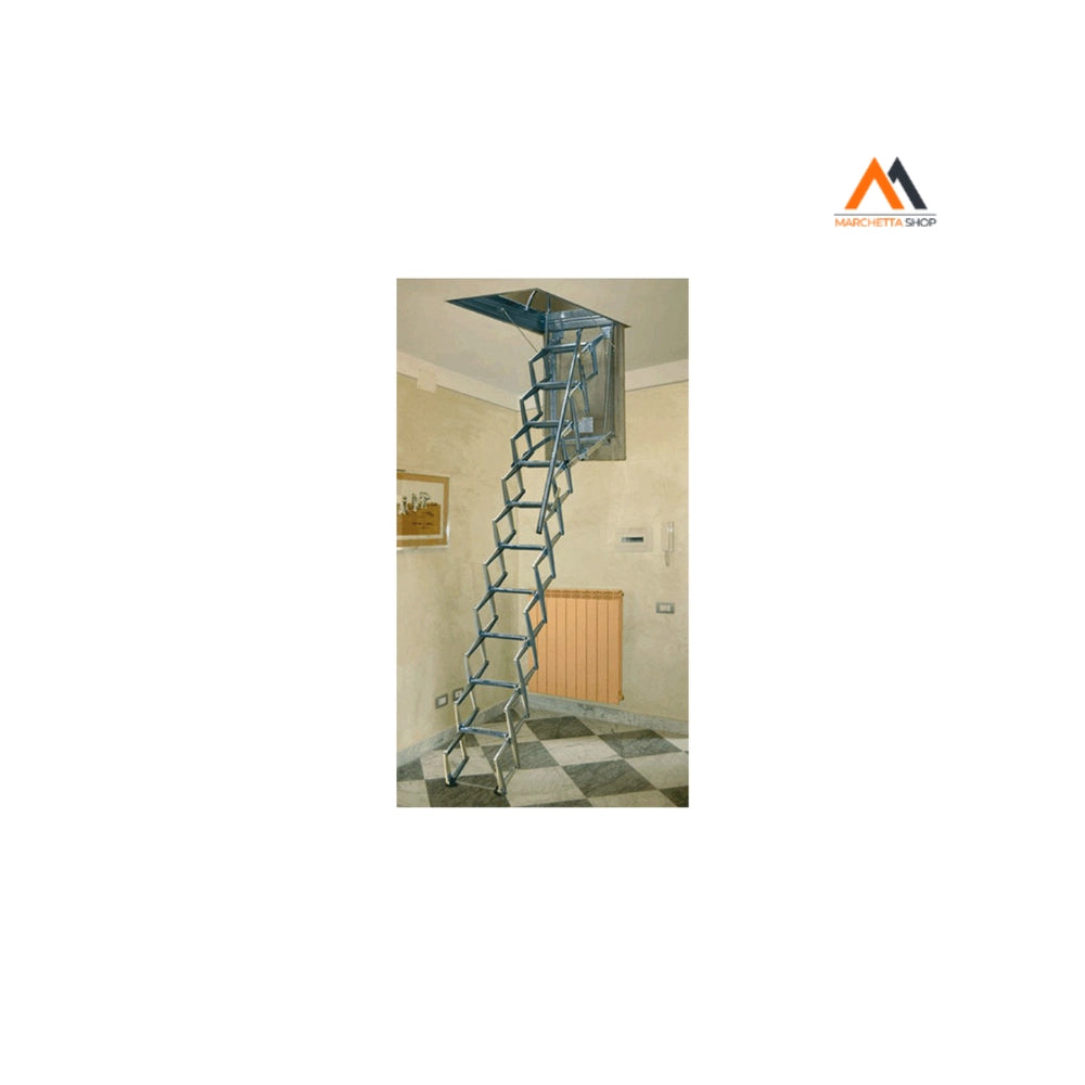 SCALA A PANTOGRAFO A SOFFITTO cm 70 x  110 x H mt 3 - 11 gr.