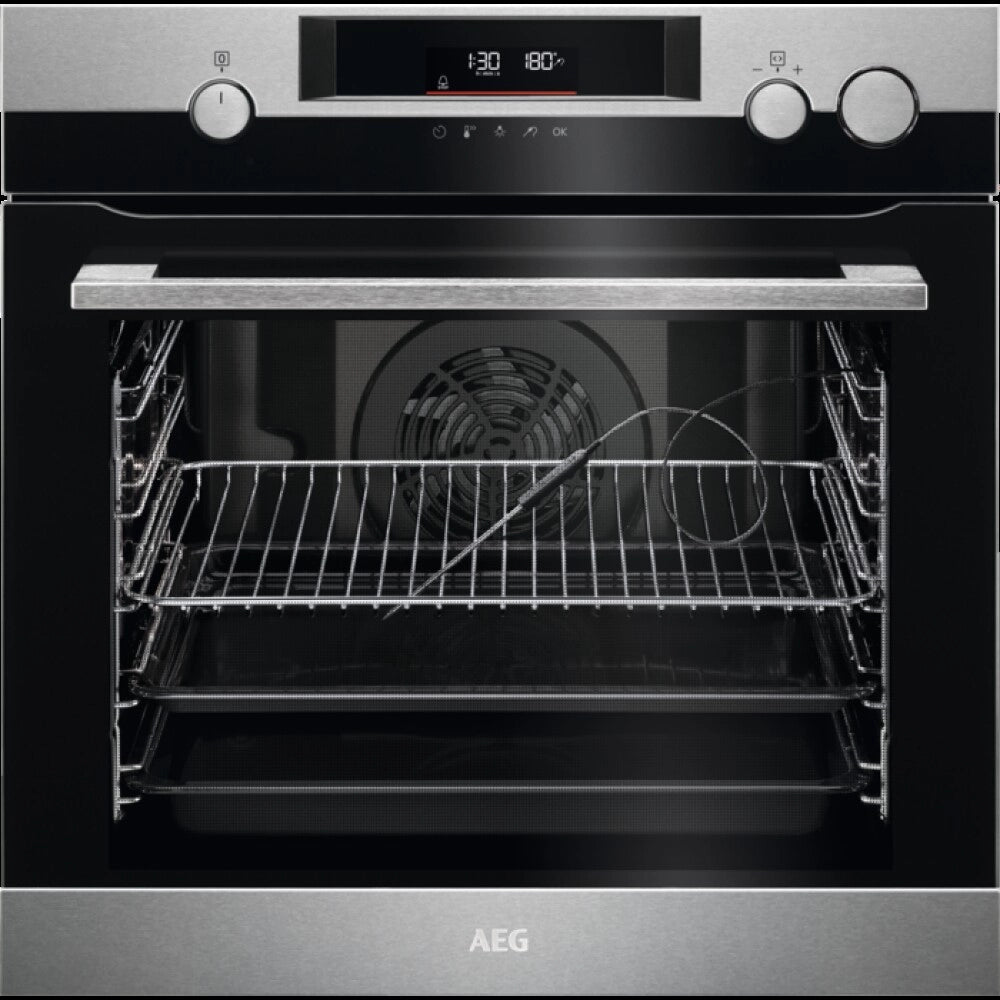 Aeg bsk572360m forno a vapore serie 7000 steamcrisp con pulizia pirolitica colore nero/inox classe energetica a+