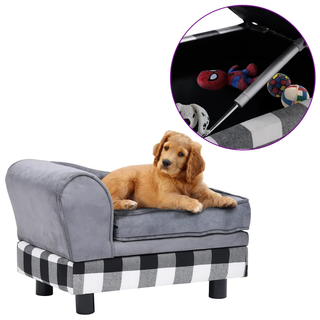 Divano per Cani Grigio 57x34x36 cm in Peluche 170940