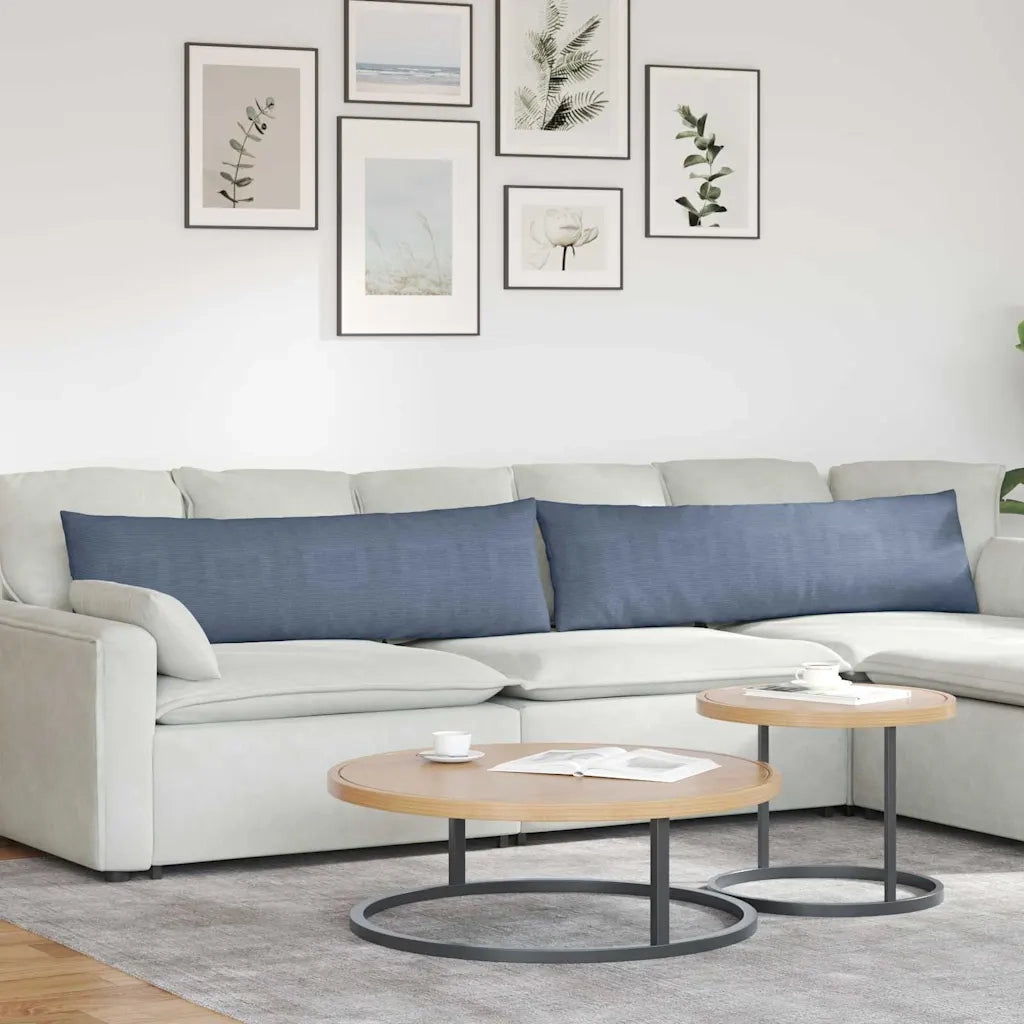 Cuscini da Divano 2 pcs Blu 145 x 40 cm Tessuto in Cords 42013863