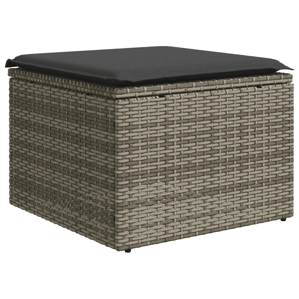 Set Divani da Giardino 7 pz con Cuscini Grigio in Polyrattan 3222899