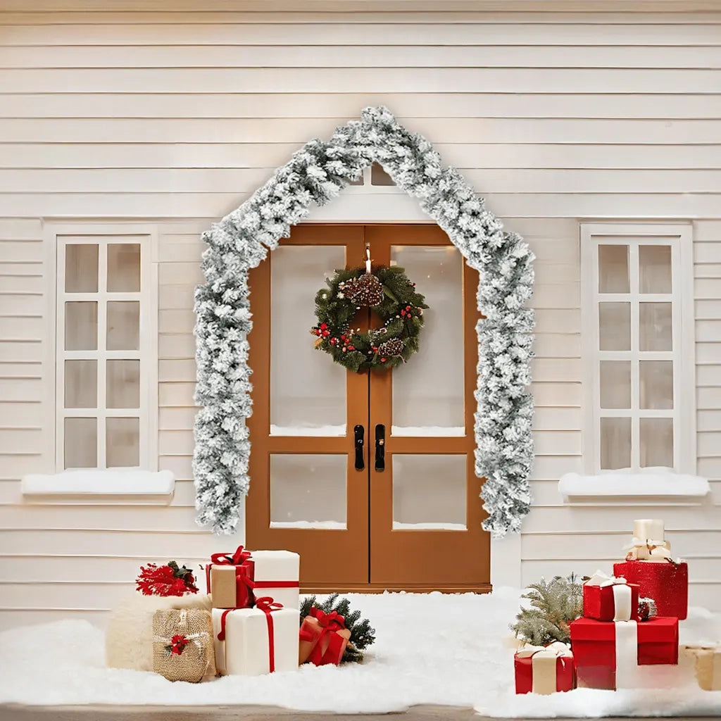 Ghirlanda Natalizia con Neve Verde 5 m in PVC CFW7277424