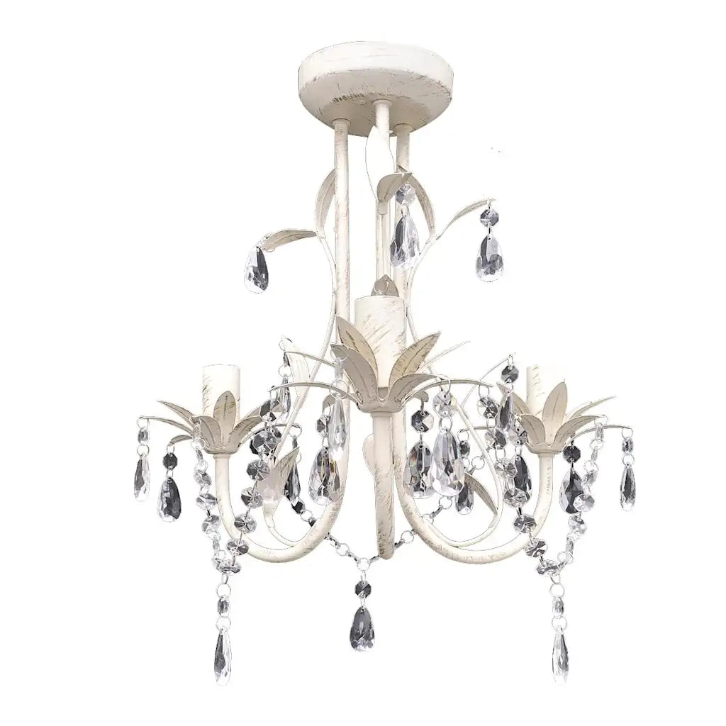 Lampadario da Soffitto Cristallo Elegante Bianco 240686