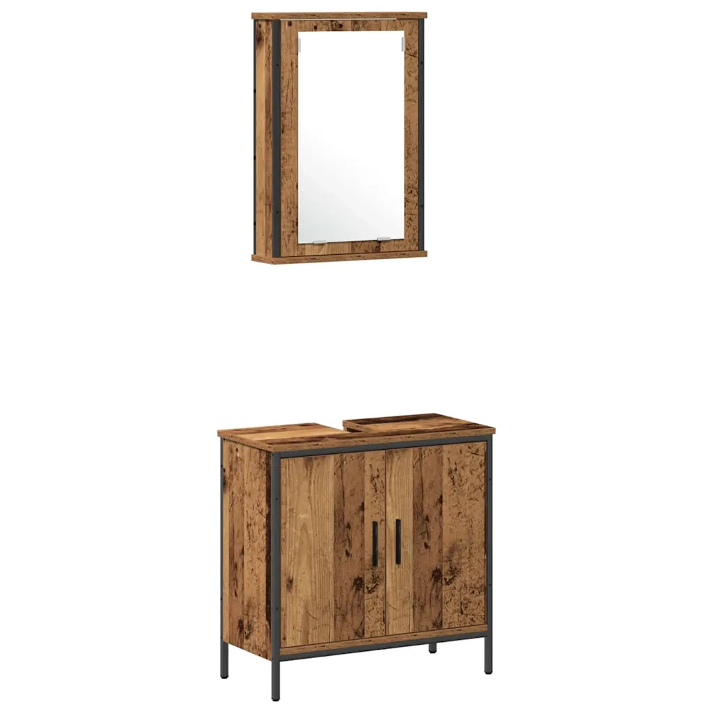 Set di mobili per il bagno 3 pcs Marrone Legno multistrato 3332551