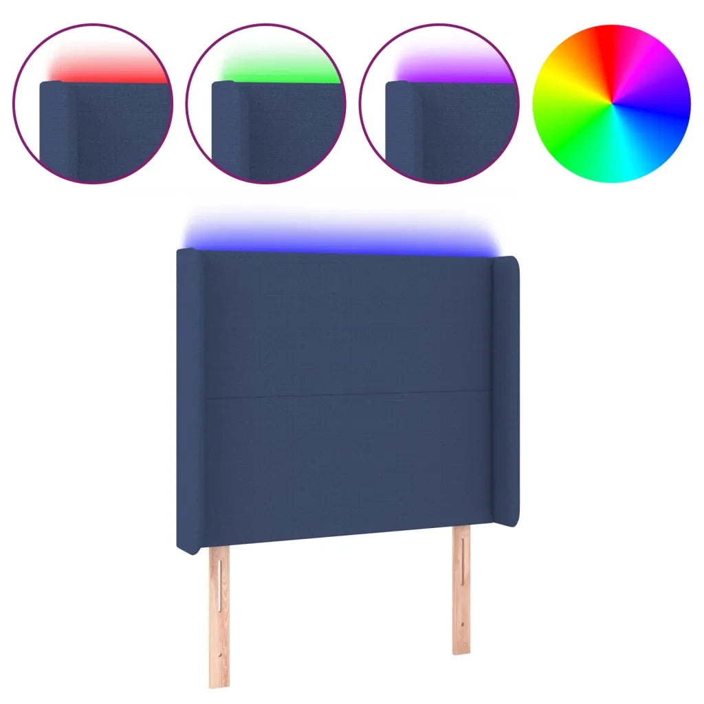 Testiera a LED Blu 103x16x118/128 cm in Tessuto 3123764
