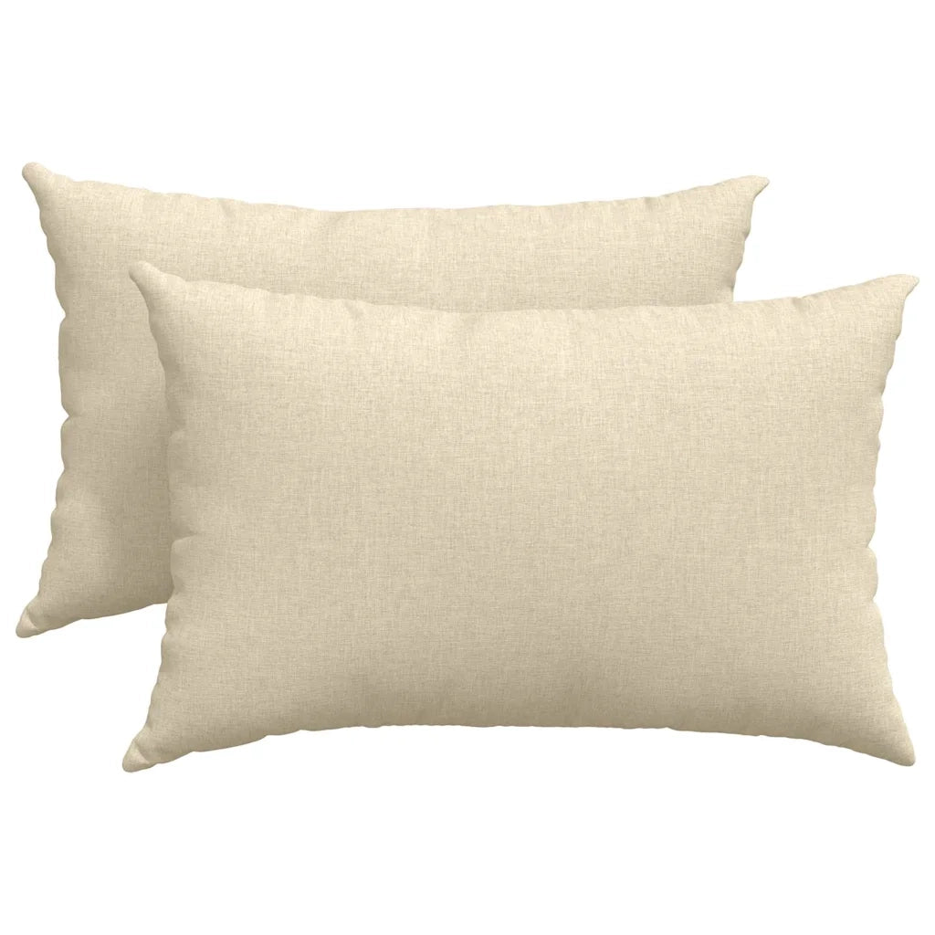 Cuscini da Divano 2 pcs Crema 60 x 40 cm Tessuto 42013660