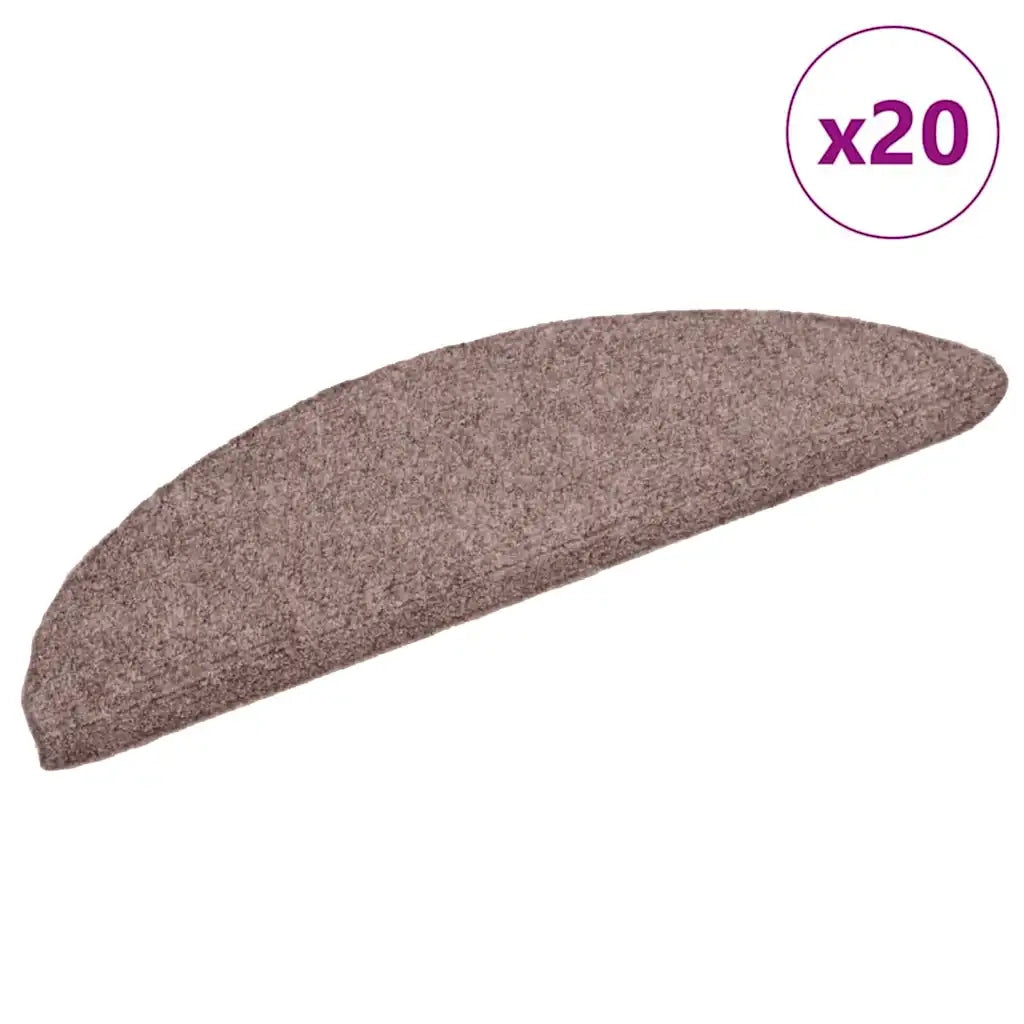 Tappetini per scale autoadesivi 20 pz 56x17x3 cm Marrone Chiaro Semicircolari 3365667