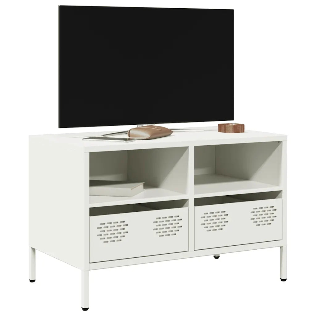 Mobile TV | Armadietto TV | Mobile Porta TV Bianco 68x39x43,5 cm in Acciaio Laminato a Freddo