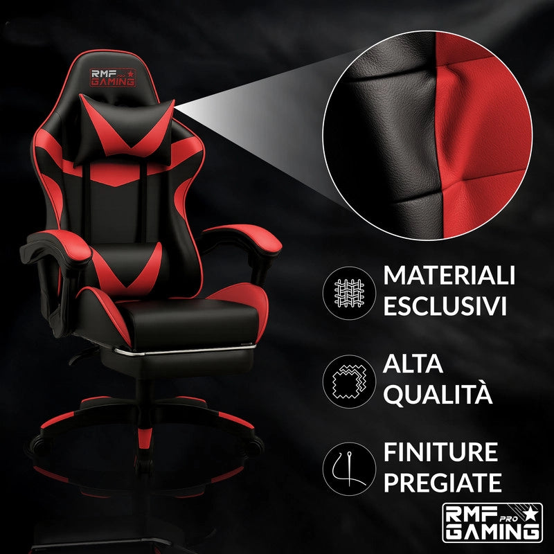SEDIA DA GAMING COLORE ROSSO-NERO