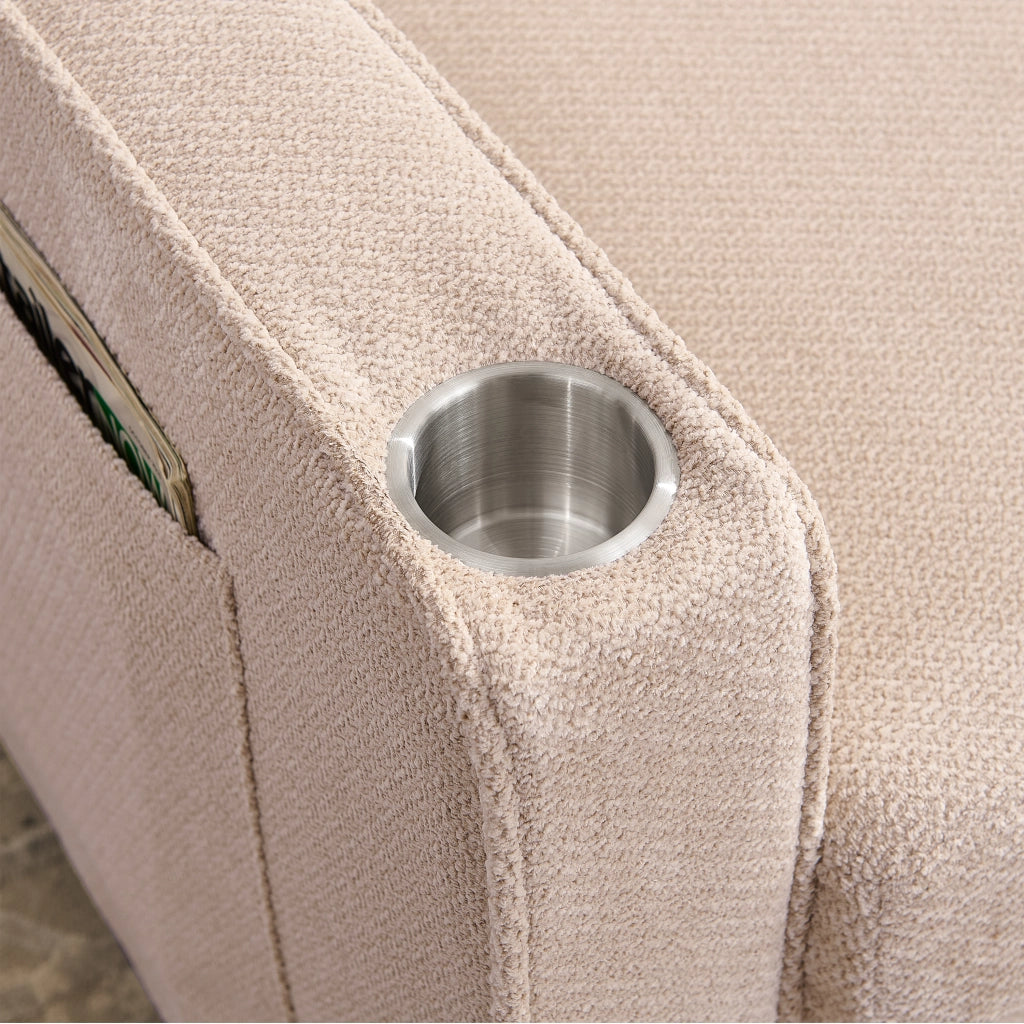 Divano Letto 2 Posti con USB ¨C Xylo ¨C Beige, Trasformabile