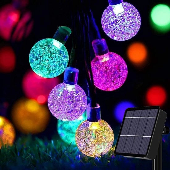 Illuminazione di Natale 24Ft 50 LED Lampadine a Energia Solare Stringhe Acqua Resistenti Globi di Cristallo Lampadine di Fata Indoor-Outdoor per Casa Giardino Festa Natale Festival - Colorati