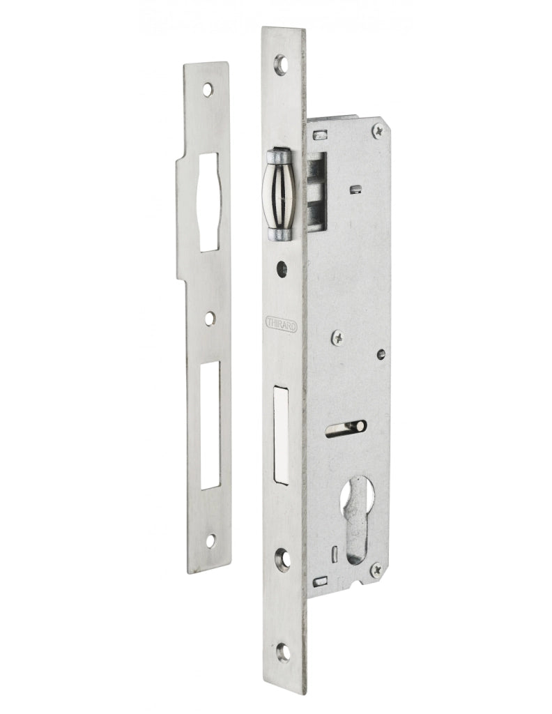 Cassa serratura con asse 30 mm, cilindro e rullo, L 46 mm – THIRARD