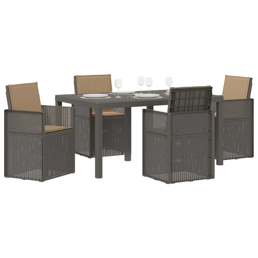 Set da Pranzo per Giardino 5 pcs Grigio chiaro e Tortora PP 3430069