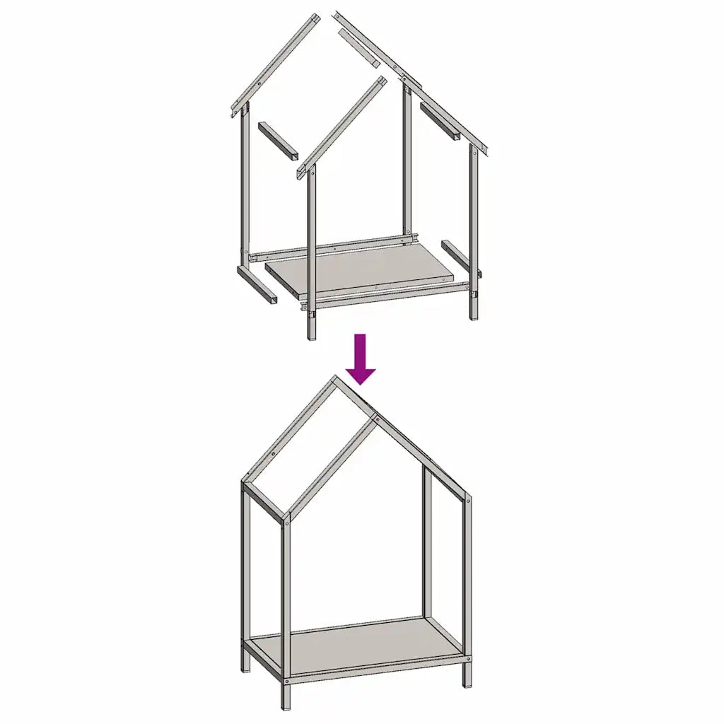 Rastrelliera per Legna da Ardere Nera 40x25x60 cm 864291