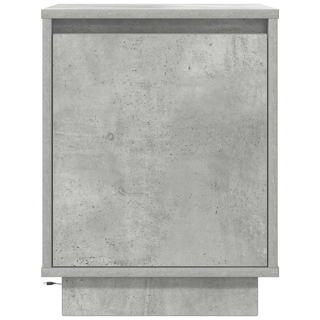 Comodini con Luci a LED 2 pz Grigio Cemento 38x34x50 cm 861272