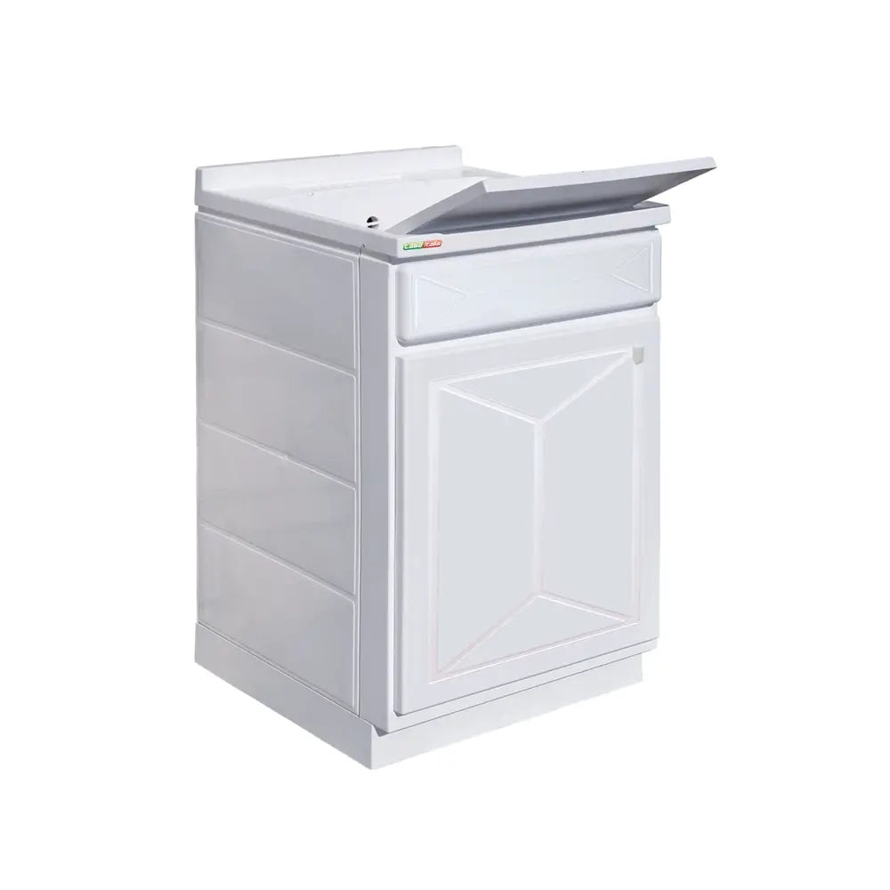 Lavatoio 45x60 cm bianco 1 anta con vasca e asse lavapanni