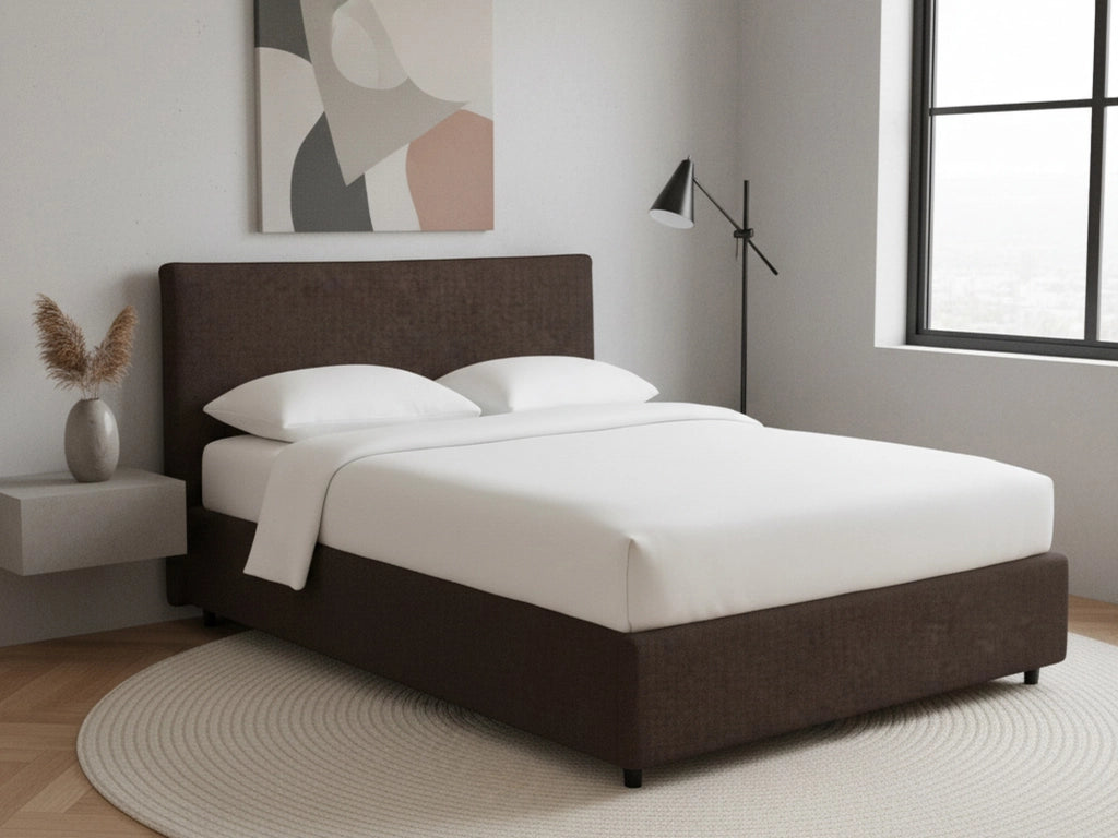 Staines, Letto Singolo Sfoderabile Made in Italy, Marrone