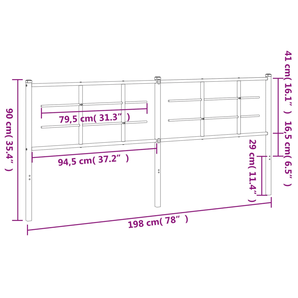 Testiera di Ricambio in Metallo Bianco 193 cm 355647