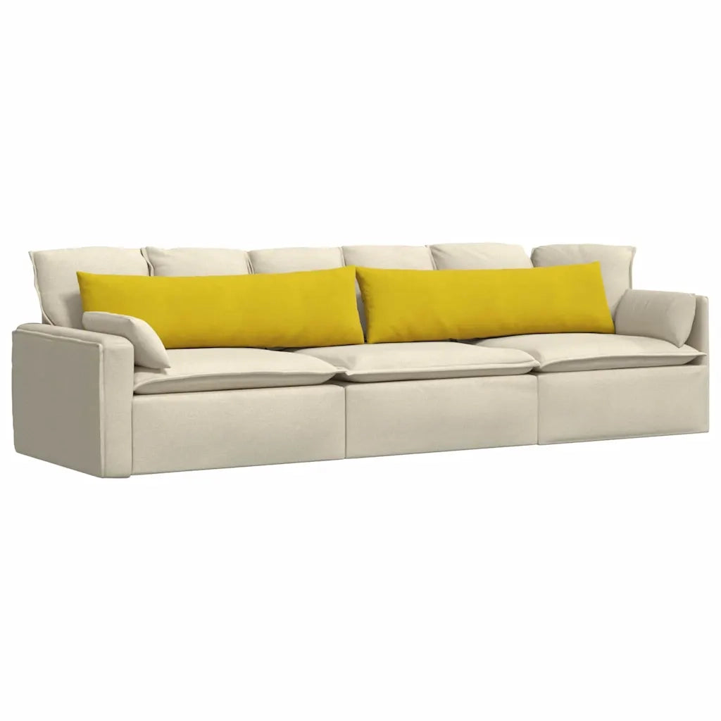 Cuscini da Divano 2 pcs Giallo 145 x 40 cm Tessuto in Cords 42013849