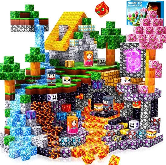 Set di Blocchi Magnetici Educativi per Bambini da 3 a 9 Anni - 150 Pezzi - Giocattolo Magnetico Creativo per Bambini