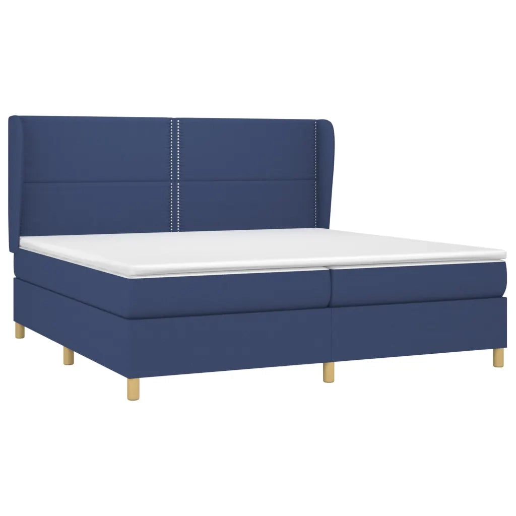 Giroletto a Molle con Materasso Blu 200x200 cm in Tessuto 3128475