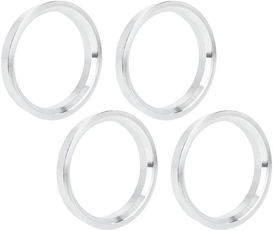 Anelli di equilibratura al centro della ruota in alluminio - 4 pezzi - Diametro esterno 74,1mm - Diametro interno 72,6mm - Spessore 10mm - Leggero - Anelli di equilibratura per ruote