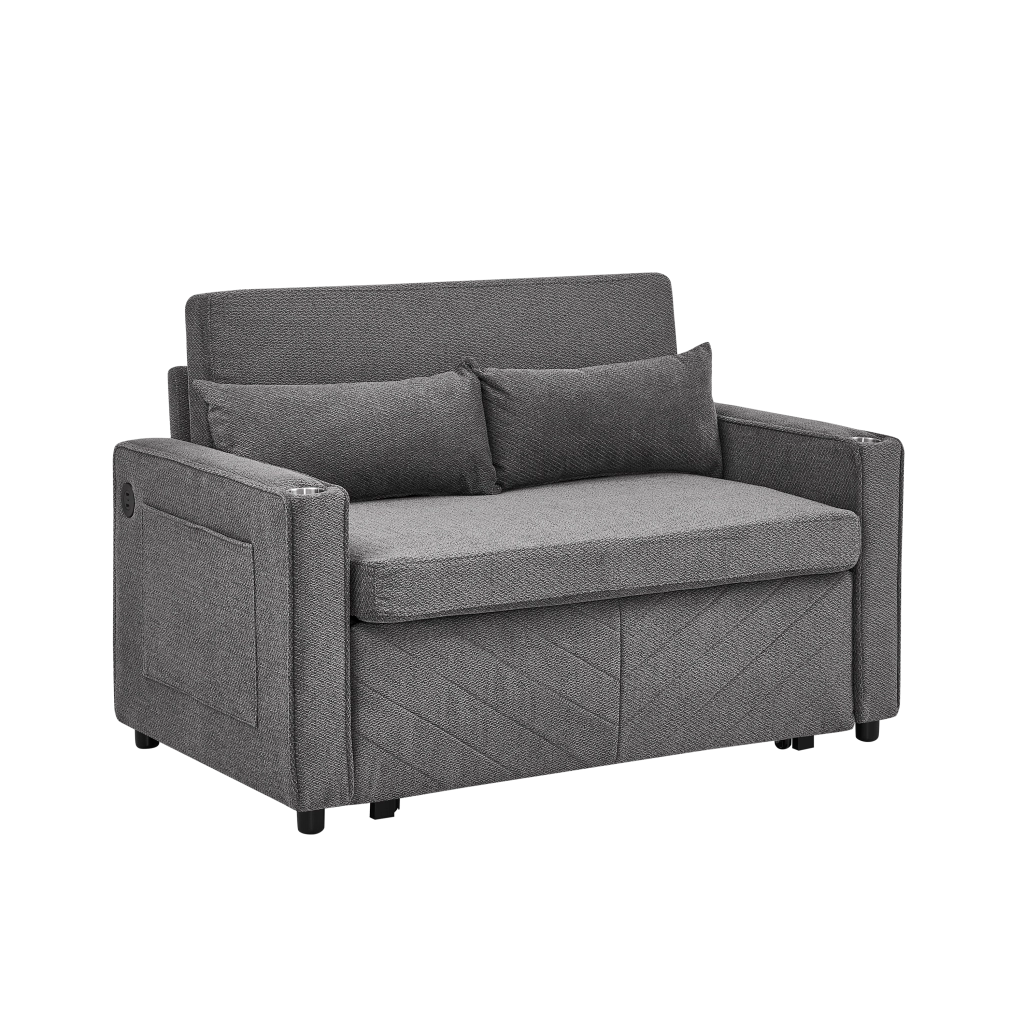 Divano Letto 2 Posti con USB ¨C Xylo ¨C Grigio Scuro