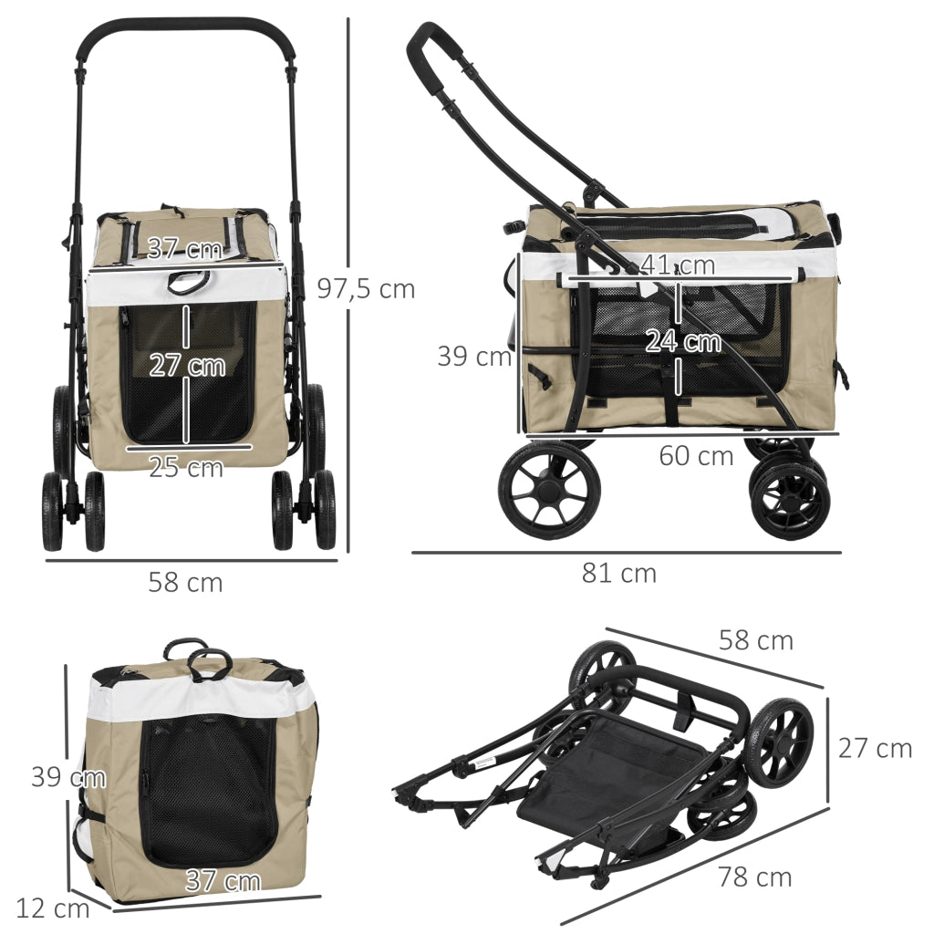 Cuscino per Cane Pieghevole con Vagone ¨C Minimal ¨C Caqui