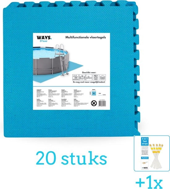Set di piastrelle per piscina sotterranea - 50x50 cm - 8 piastrelle - Kit di copertura - Piastrelle per pavimento - 20 pezzi