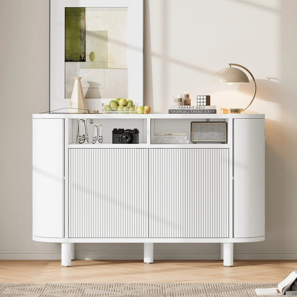 Credenza Moderna con Ante e Ripiani ¨C Xylo ¨C Bianco, Ingresso/Corridoio