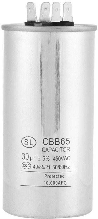 Capacitore - 30uF - Isolamento affidabile - Circolare - 450V AC - Duraturo e pratico - Adatto per motori - CBB65A-1
